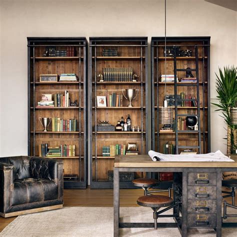 Ivy Bookcase In 2021 Industrial Home Offices Home Library Design