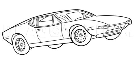 How To Draw A De Tomaso Pantera Step By Step Drawing Guide By Dawn