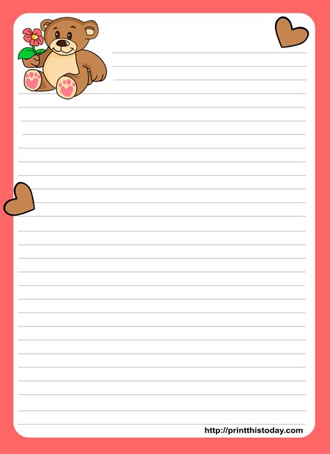We have built up a huge resource of over 1,000 story. Teddy Bear writing paper for Kids