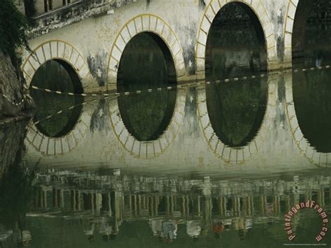 Raymond Gehman Reflections Of A Gracefully Arched Bridge In Calm Water