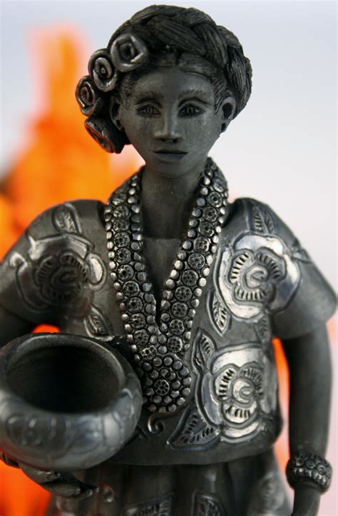 Oaxaca Black Pottery Small Tehuana Woman Magdalena Pedro