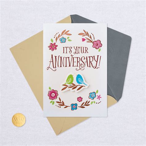 Birds And Flowers Wishes Anniversary Card Greeting Cards Hallmark