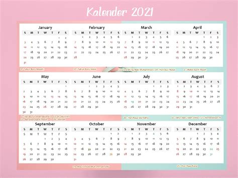 Perfect for your office or bedroom.your purchase includes: Template Kalender 2021 Pdf Aesthetic - Celoteh Bijak