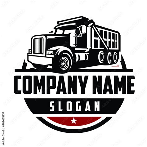 Premium Dump Truck Business Ready Made Circle Emblem Logo Vector The