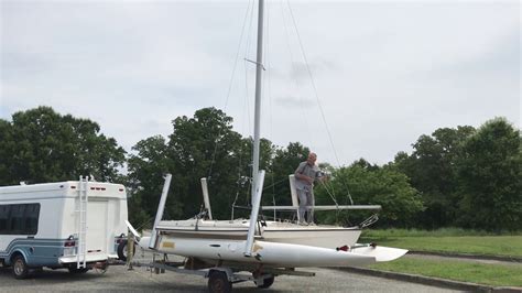 Mast Raising With A Gin Pole Youtube