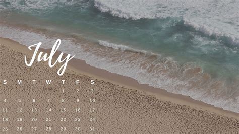 July 2021 Calendar Ocean Waves Background Hd July Calendar Wallpapers