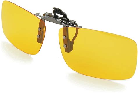 besgoods yellow night vision polarized clip on flip up metal clip sunglasses driving