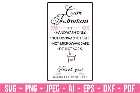 Tumbler Care Card Instructions Svg Graphic By Svgdesignrocket