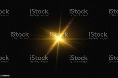 Shining Golden Stars Light Effects Glare Bokeh Glitter Explosion Golden