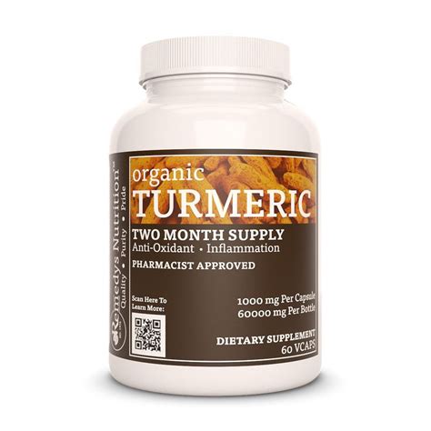 Turmeric Root Check Supplement Facts Box For A List Of Organic Ingredients Arthritis Diet