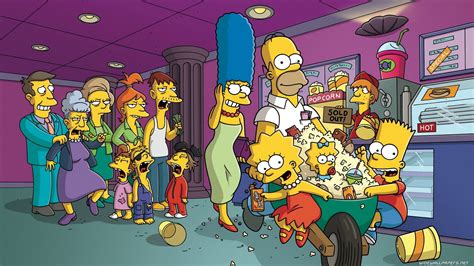 Bart Popcorn Maggie Movie Theater Simpsons P Homer Skinner Seymour Simpson
