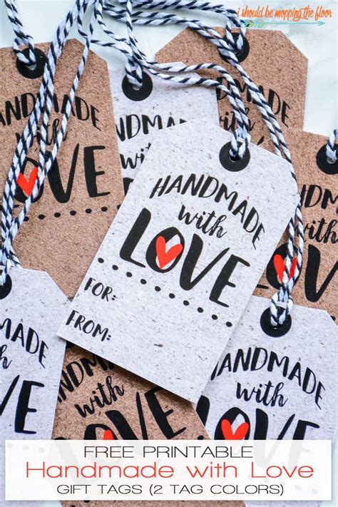 Free Printable Handmade With Love Tags