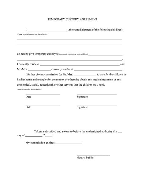 Printable Guardianship Papers Tutoreorg Master Of Documents
