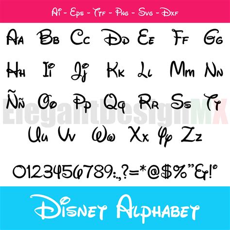 Walt Disney Font Svg Disney Font Svg Disney Svg Files For Etsy Images
