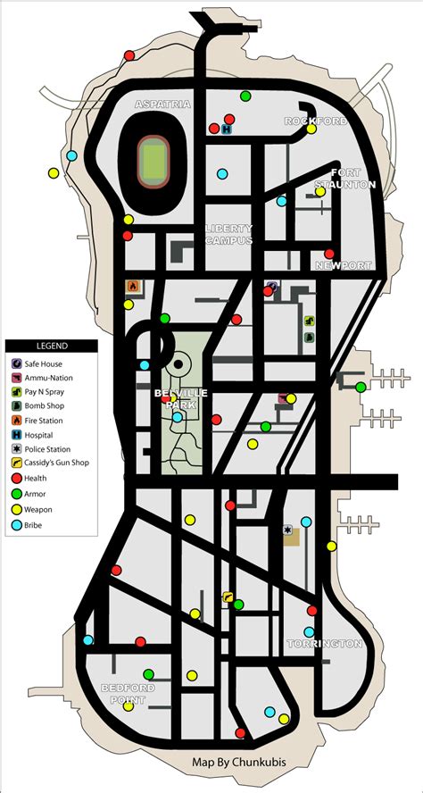 Grand Theft Auto Liberty City Stories Item Map Staunton Map For