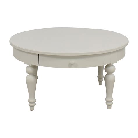 Tile top tables are great options by eating dinner together at the dinner table. 66% OFF - IKEA IKEA White Round Coffee Table / Tables