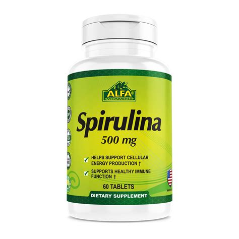 Spirulina nutritional supplement - 500 mg for Immune support & Energy ...