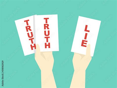 Hands Two Truths And Lie Game Illustration Stock Vector Adobe Stock