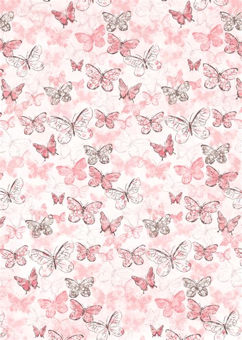 Butterflies On Pink Printable Scrapbook Paper Butterfly Background