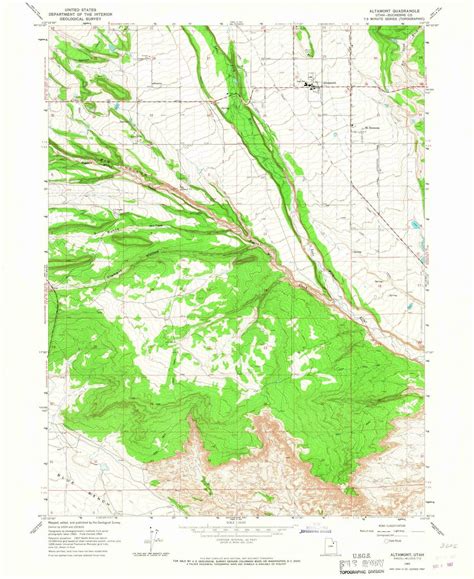 1965 Altamont Ut Utah Usgs Topographic Map Topographic Map