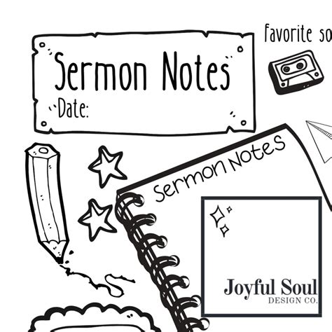 Sermon Notes For Kids Etsy
