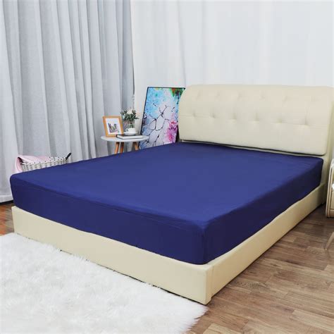 piccocasa microfiber waterproof mattress protector bed pad cover navy blue queen