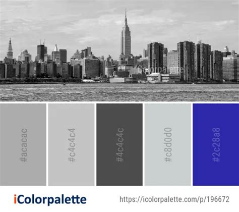 Color Palette Ideas From Skyline Metropolitan Area Skyscraper Image