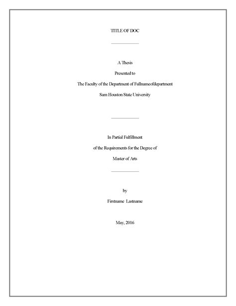 Dissertation Front Cover Layout Manual Formatting