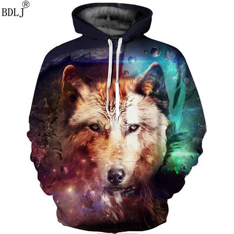 Bdlj One Wolf Hoodies 3d Men Sweatshirts Cool Pullover Fashion