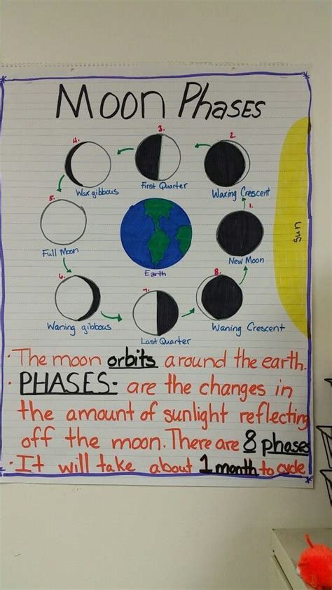 Moon Phases Anchor Chart Anchor Chart That Displays The Eight Phases