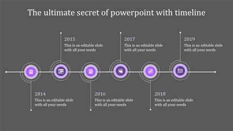 Simple Powerpoint With Timeline In Purple Color Slide