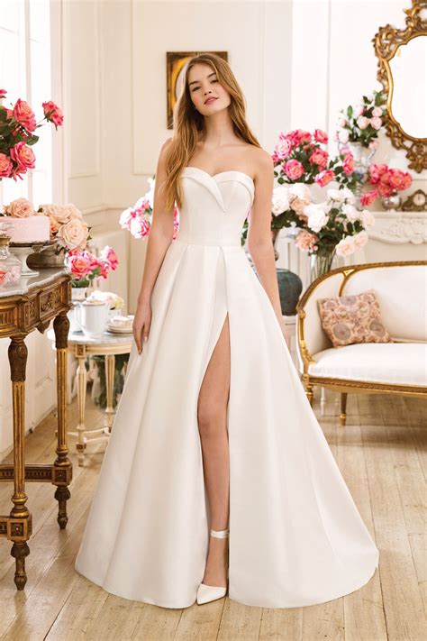 Style 11061 Mikado Strapless Sweetheart A Line Gown Sweetheart Gowns Wedding Dresses