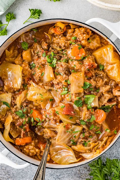 Easy Crockpot Cabbage Roll Soup The Novice Chef