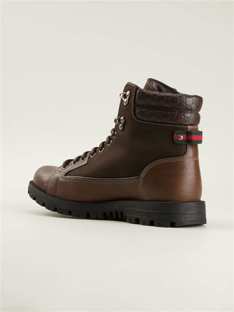 Gucci Military Style Boots In Brown For Men Lyst