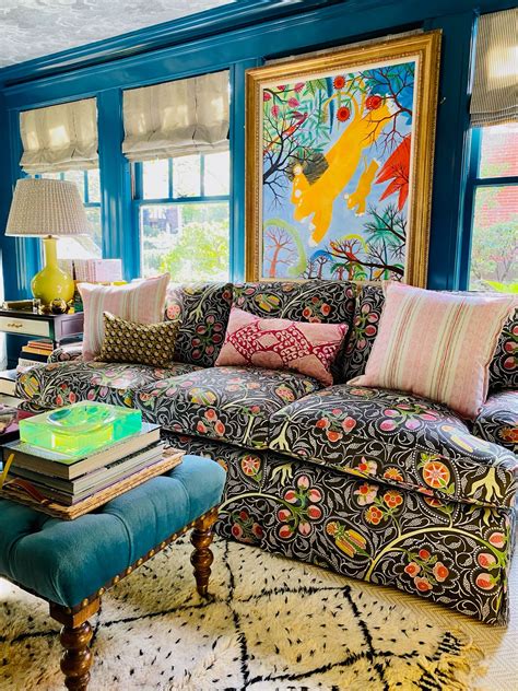 Funky And Colorful Living Room Ideas By Liz Caan And Co Blue Walls