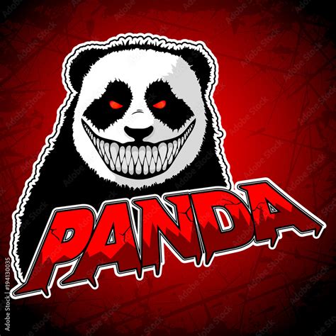 Evil Panda Logo On A Red Background Vector Illustration Stock Vector