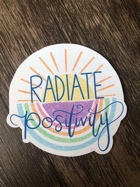 Radiate Positivity Sticker Laptop Sticker Water Bottle Etsy