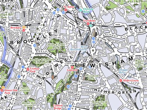 Lewisham London Borough Illustrated Map Giclee Print Etsy