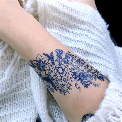 Boho And Spirital Floral Stripe Tattoo Bohemian Tattoo Boho Tattoos