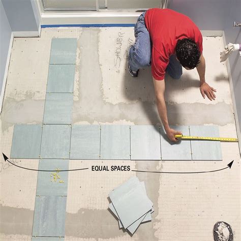 How To Lay Tile Install A Ceramic Tile Floor In The Bathroom Diy