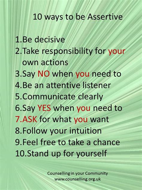 Assertiveness Tips Docx Counselling In Your Community