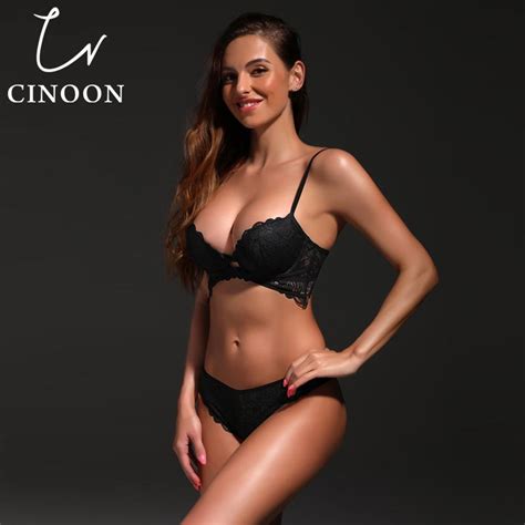 Cinoon Sexy Push Up Bra Set Deep V Brassiere Cotton Women Underwear