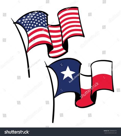 American Texas Flag Flying Wind 库存矢量图（免版税）204836575 Shutterstock