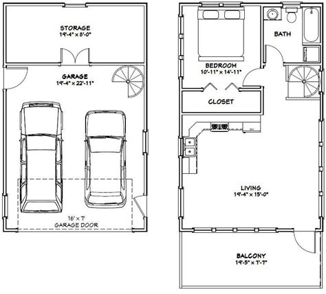 20x32 House 20x32h6w 785 Sq Ft Excellent Floor Plans Garage