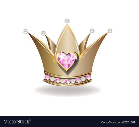 Beautiful Golden Princess Crown 4 Royalty Free Vector Image