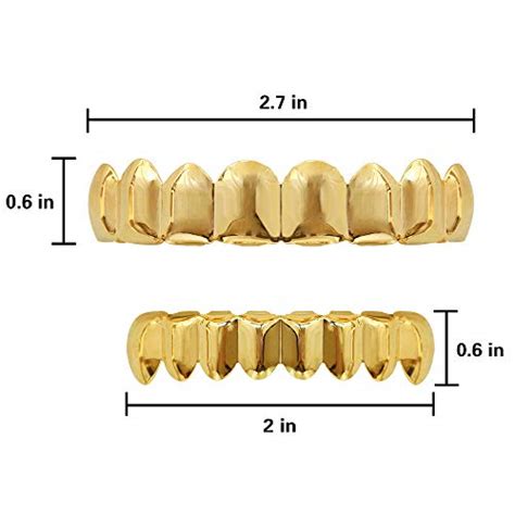 Tsanly K Plated Gold Grillz Teeth Mouth Top Bottom Set Hip Hop