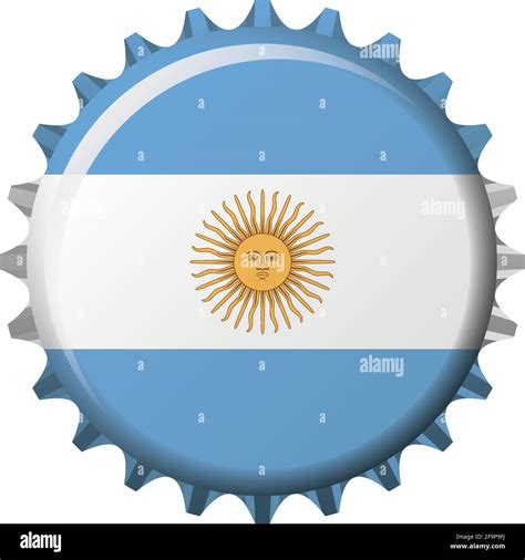 Bandera Nacional De Argentina En Tapa De Botella Ilustración Vectorial