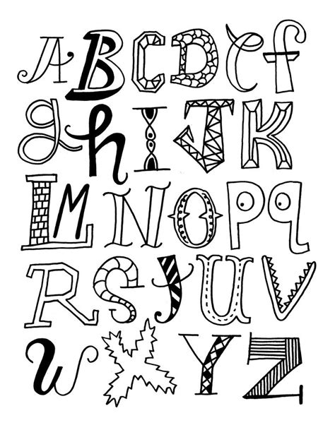 Cool Ways To Draw The Letters Of Alphabet Alphabet Letters Coloring