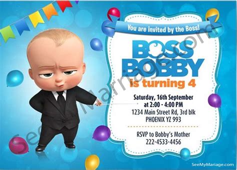 Nothing gives such joy to see them laughing and laughing all. Boss Is Back - Boss Baby Theme Birthday Invitation Card ...