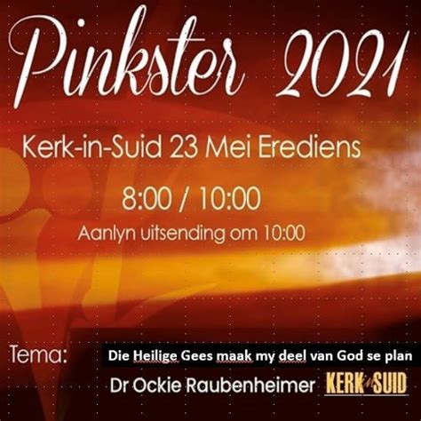 Stream 20210523 Die Heilige Gees Maak My Deel Van God Se Plan Dr